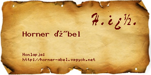 Horner Ábel névjegykártya
